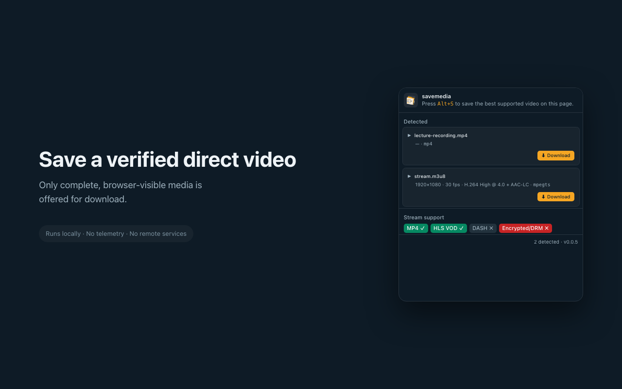 save-media — screenshot of the live app